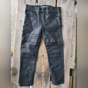 GOLDEN DENIM Boys SZ 3-4Y VGUC BLACK shimmery skinny dressy jeans